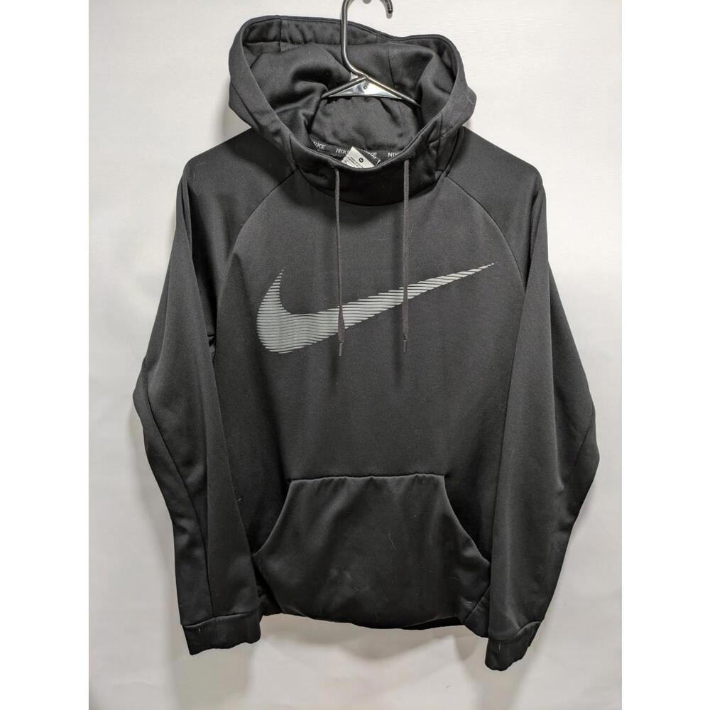 Mens Nike Therma-Fit Black Long Sleeve Pullover Hoodie Sweatshirt Size Medium M